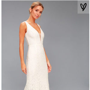Lulus White Lace Maxi Dress